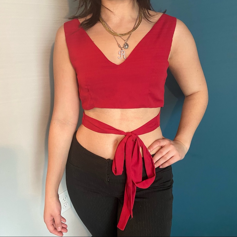 Maroon top